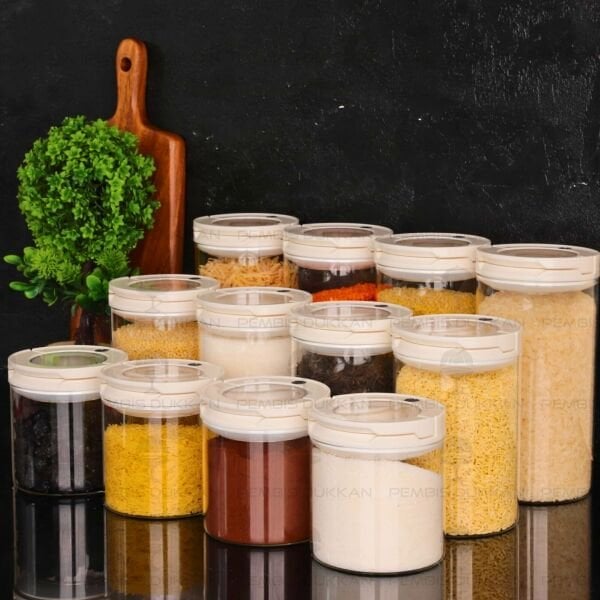 12Lİ BEYAZ TESORA, ERZAK KAVANOZ SETİ (850ML-1300ML-1650ML)