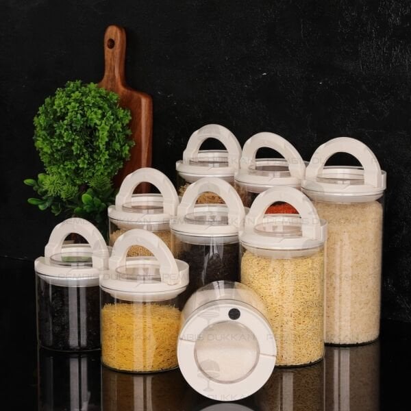 9LU BEYAZ TESORA, ERZAK KAVANOZ SETİ (850ML-1300ML-1650ML)