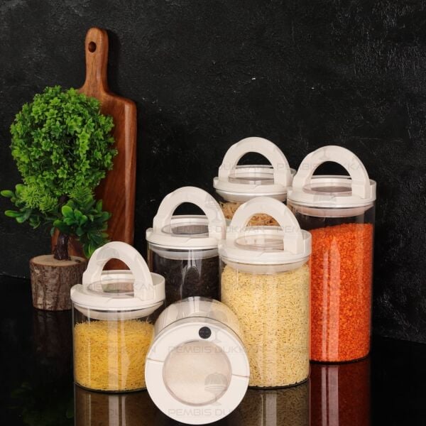 6LI BEYAZ TESORA ERZAK KAVANOZ SETİ 850ML-1300ML-1650ML