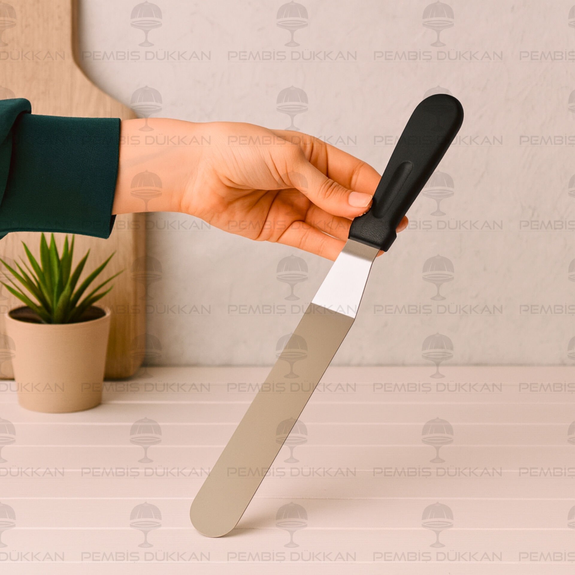 İVY ÇELİK EĞİK PASTA SPATULASI (PST213)