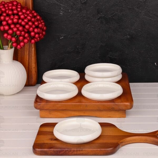 6 ADET VENTO Paçi 10.5CM PORSELEN DÜZ ÇAY TABAĞI & KASE (900330)