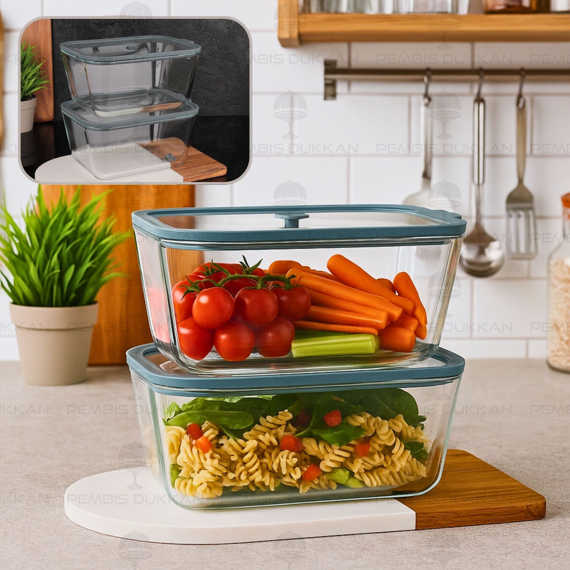 2Lİ GRİ 1380ML SİLİKON VAKUMLU, CAM SAKLAMA KABI (3H03G)