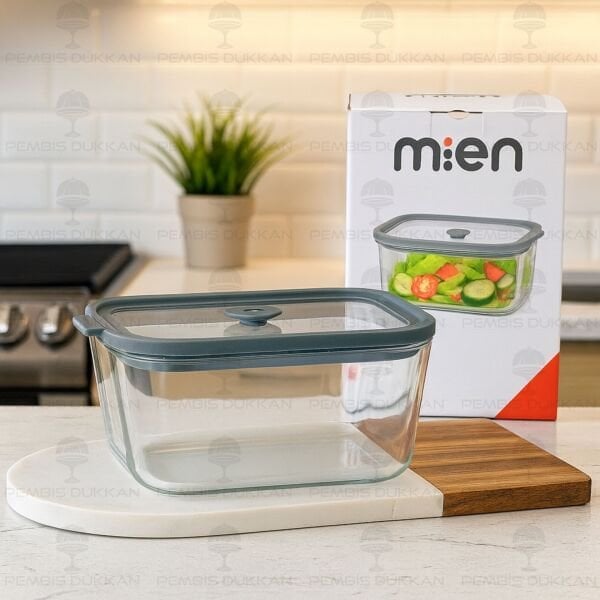 2Lİ GRİ 800ML SİLİKON VAKUMLU, CAM SAKLAMA KABI (3H02G)