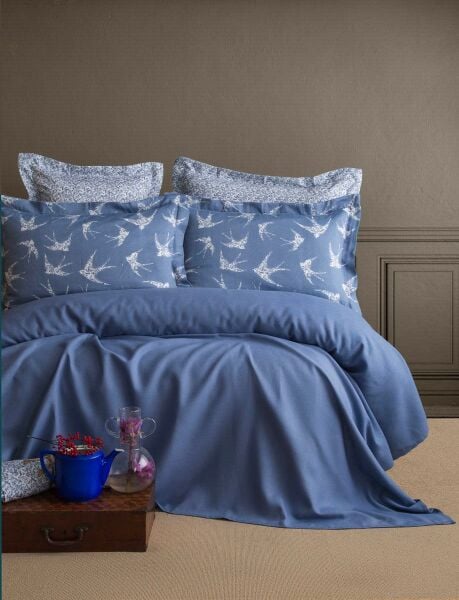 FREELY BAMBU ÇİFT KİŞİLİK PİKE TAKIMI - İNDİGO