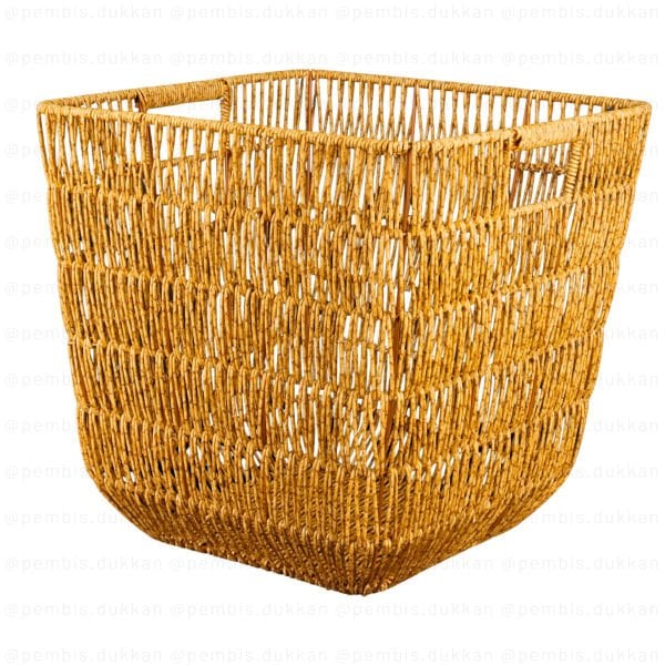 1 ADET YENİ RATTAN KARE DERİN SEPET BÜYÜK BOY