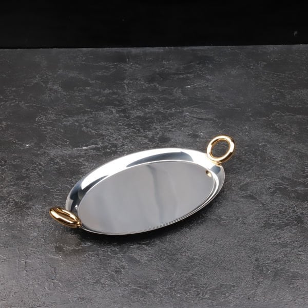AROW OVAL ÇELİK TEPSİ GOLD
