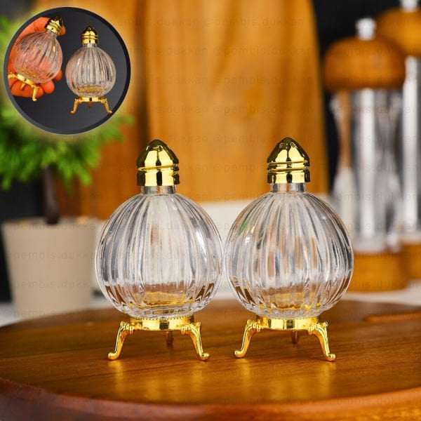 2Lİ GOLD AYAKLI CAM TUZLUK BİBERLİK