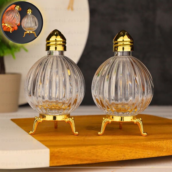 2Lİ GOLD AYAKLI CAM TUZLUK BİBERLİK