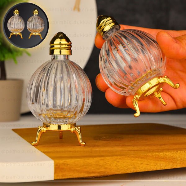 2Lİ GOLD AYAKLI CAM TUZLUK BİBERLİK