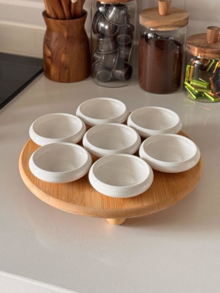 LİMPİO & VENTO PORSELEN & TOP AYAKLI BAMBU KOMBİN SET NO 9