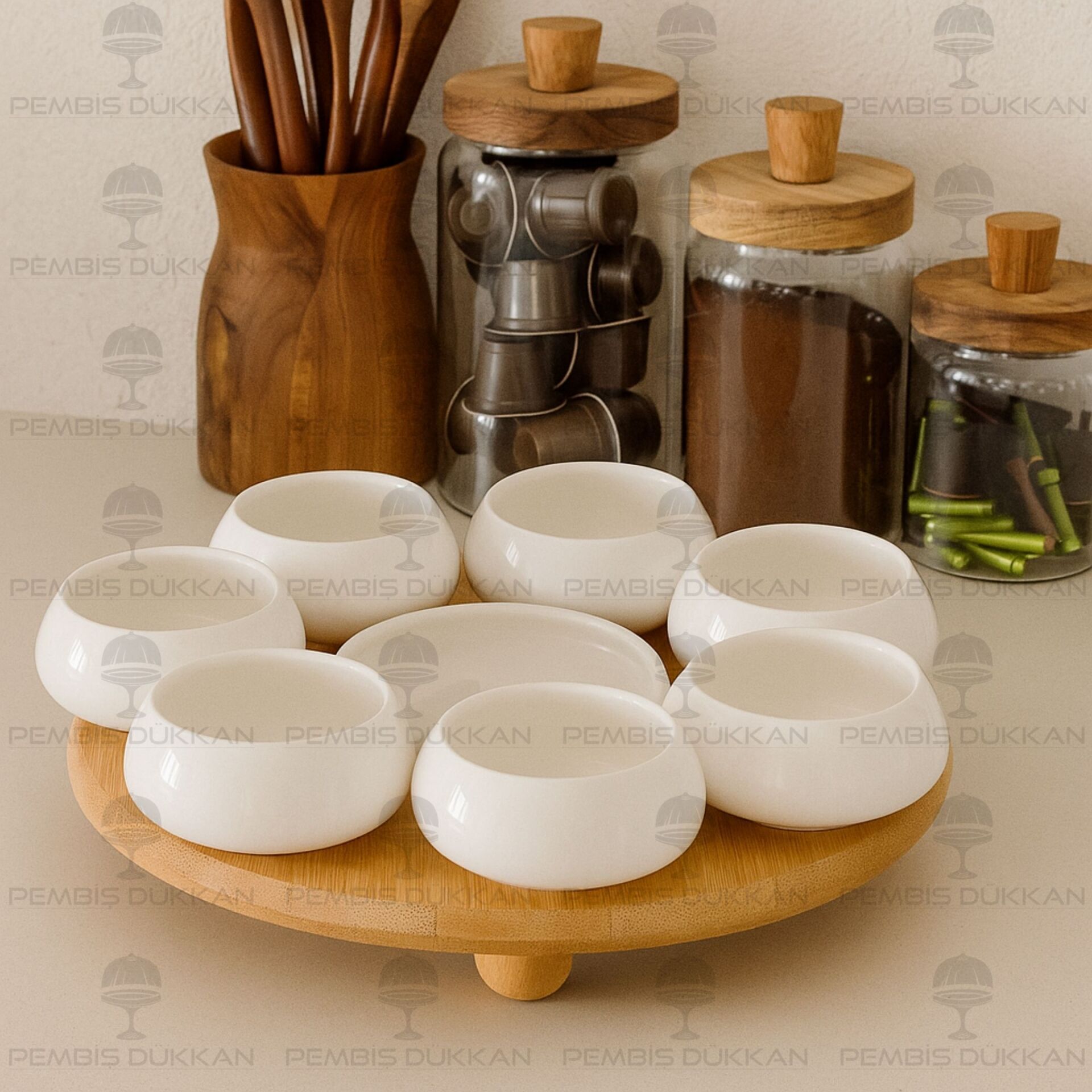 VENTO MASA ORTASI BAMBU STANDLI, REÇELLİK KOMBİN SET 3 (1090)