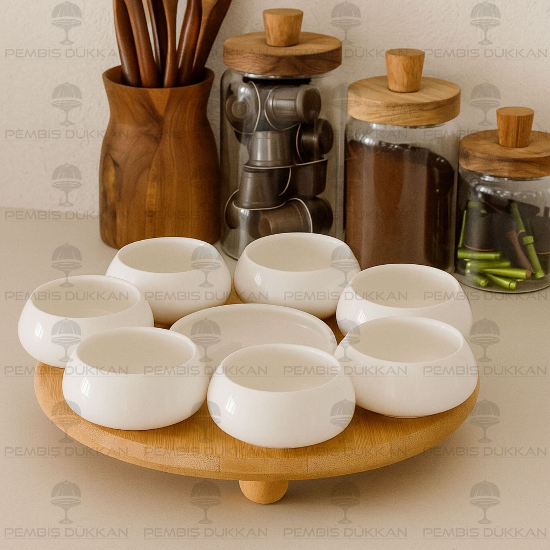 VENTO MASA ORTASI BAMBU STANDLI, REÇELLİK KOMBİN SET 3 (1090)