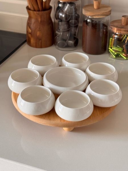 Vento Masa Ortası Bambu Standlı, Reçellik Kombin Set 4 (1090)