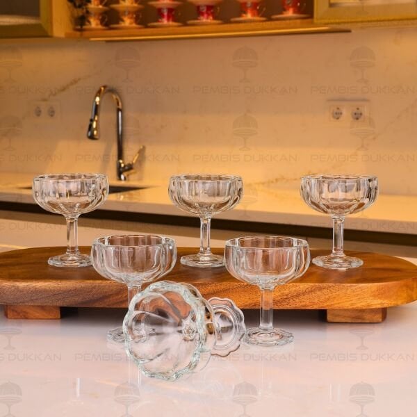 PAPATYA SADE 6LI CAM KAHVE YANI LOKUMLUK