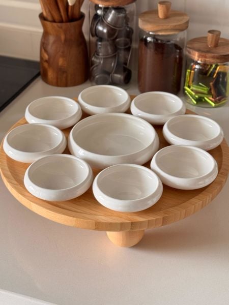 LİMPİO & VENTO PORSELEN & TOP AYAKLI BAMBU KOMBİN SET NO 16