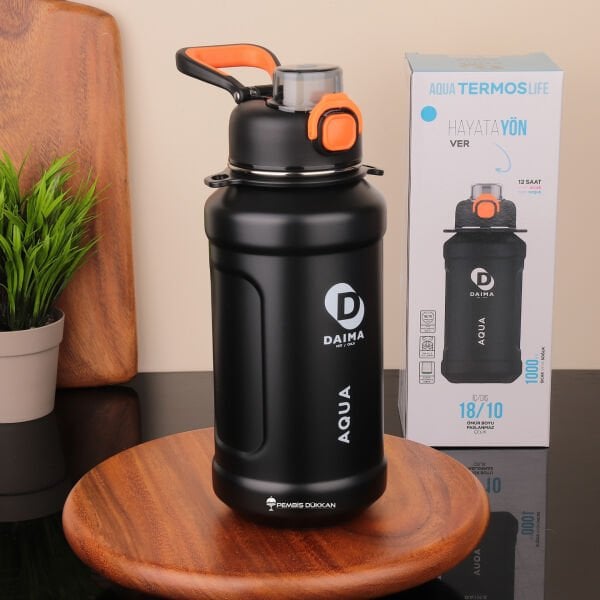 DAIMA AQUA 1000 ML SİYAH TERMOS & MATARA
