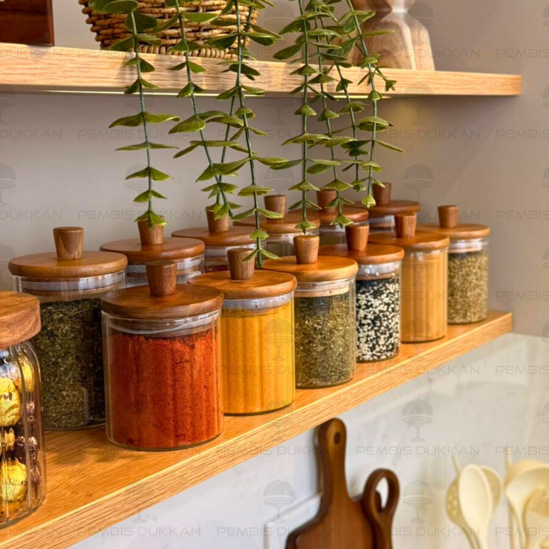 12Lİ VERONA AKASYA KAPAKLI BAHARATLIK KAVANOZ SET (BOR0111-0112)