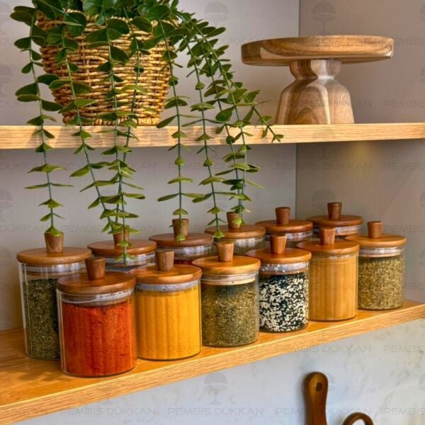 12Lİ VERONA AKASYA KAPAKLI BAHARATLIK KAVANOZ SET (BOR0111-0112)