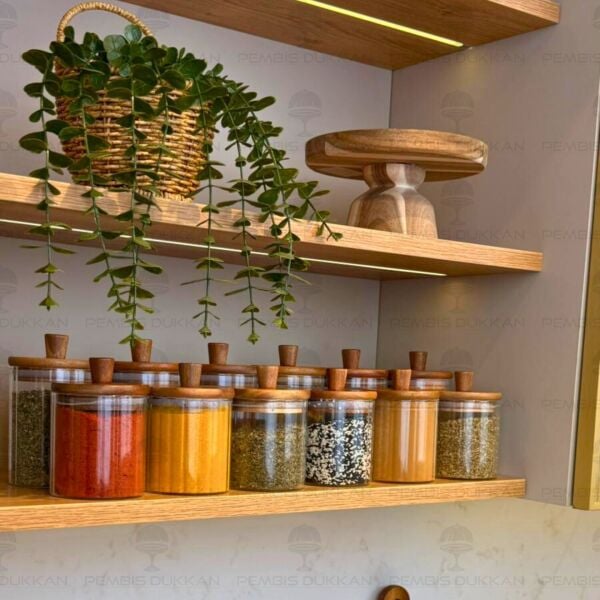 12Lİ VERONA AKASYA KAPAKLI BAHARATLIK KAVANOZ SET (BOR0111-0112)