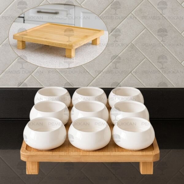 VENTO MASA ORTASI BAMBU STANDLI, REÇELLİK KOMBİN SET 6 (8B71)