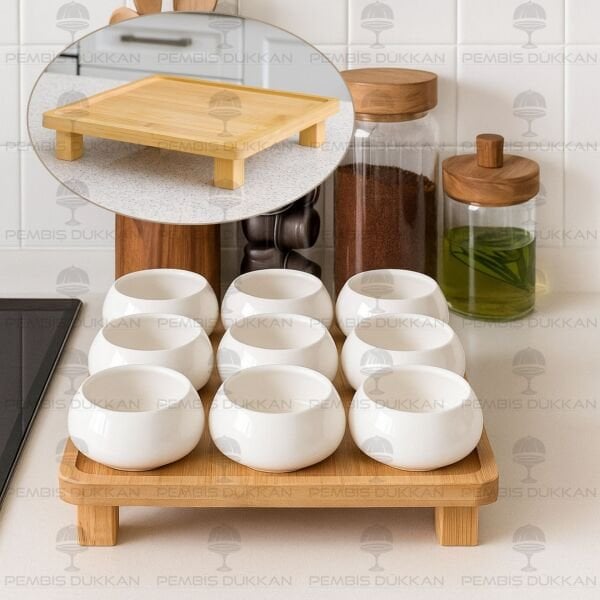 VENTO MASA ORTASI BAMBU STANDLI, REÇELLİK KOMBİN SET 6 (8B71)