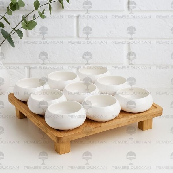 VENTO MASA ORTASI BAMBU STANDLI, REÇELLİK KOMBİN SET 6 (8B71)