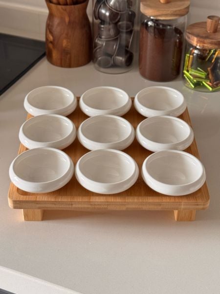 LİMPİO PORSELEN & BAMBU AYAKLI KOMBİN SET NO 20