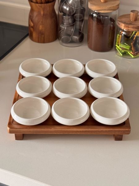 LİMPİO PORSELEN & AKASYA AYAKLI KOMBİN SET NO 21