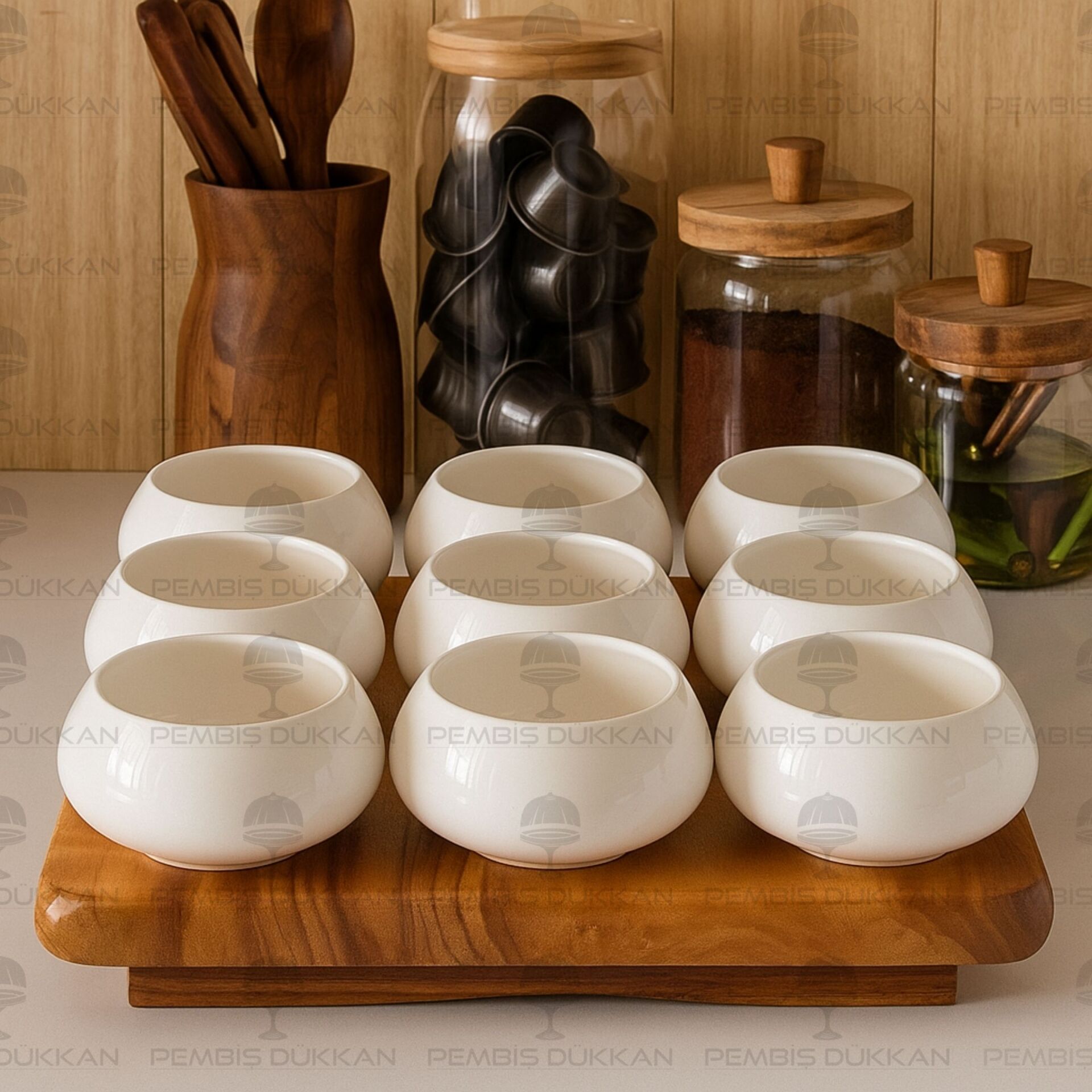 VENTO MASA ORTASI AKASYA STANDLI, REÇELLİK KOMBİN SET 7 (AKS139)