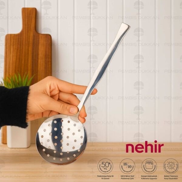 NEHİR ZARİF PASLANMAZ ÇELİK SERVİS KEVGİR