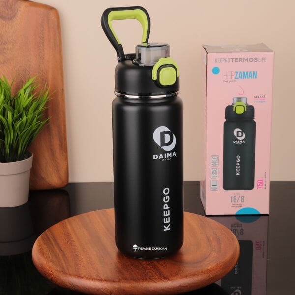 DAIMA KEEP GO 750 ML SİYAH TERMOS & MATARA