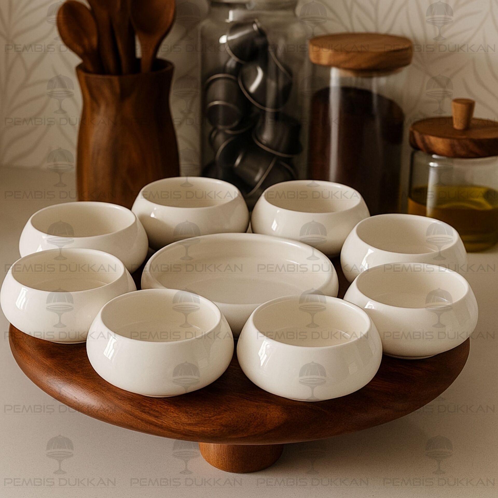 VENTO MASA ORTASI AKASYA STANDLI, REÇELLİK KOMBİN SET 9 (AKS142)