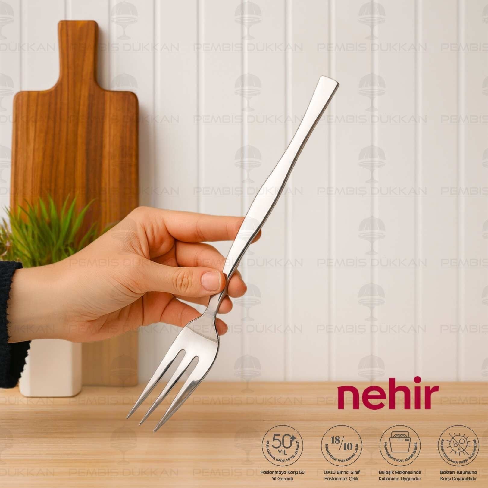 NEHİR ZARİF PASLANMAZ ÇELİK SERVİS ÇATALI