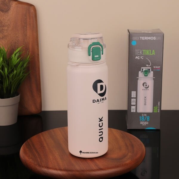 DAIMA QUİCK 650 ML BEYAZ TERMOS & MATARA