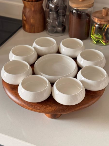 Vento Masa Ortası Akasya Standlı, Reçellik Kombin Set 9 (Aks142)