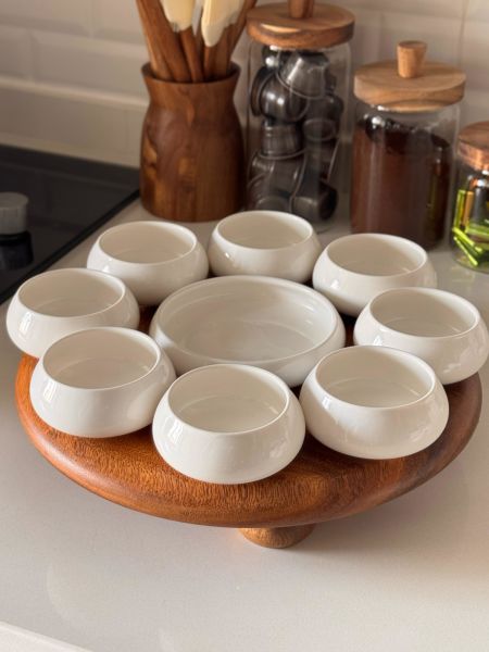 Vento Masa Ortası Akasya Standlı, Reçellik Kombin Set 9 (Aks142)