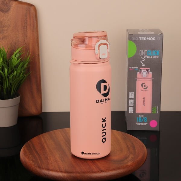 DAIMA QUİCK 650 ML PEMBE TERMOS & MATARA
