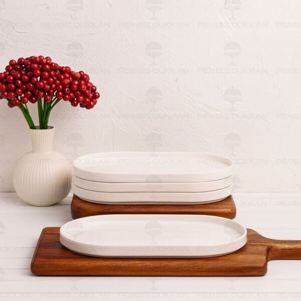 1 ADET VALENTE OVAL PORSELEN MASA ORTASI SERVİS (POR1912)﻿