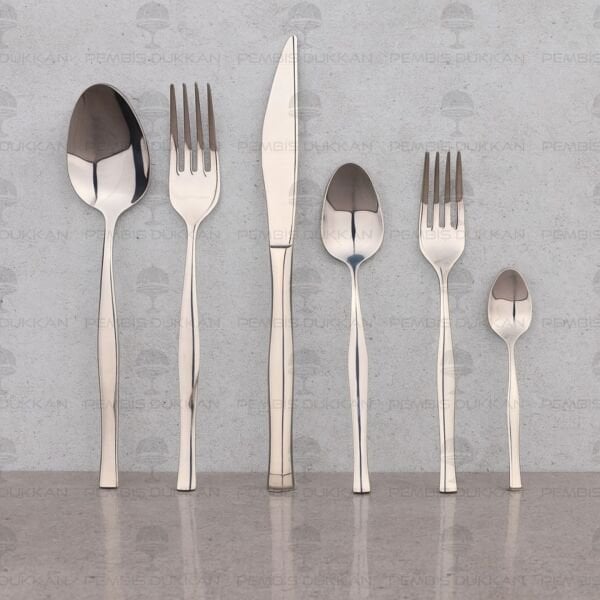 6 KİŞİLİK NEHİR ZARİF SADE 36 PARÇA PASLANMAZ ÇELİK ÇKB SET