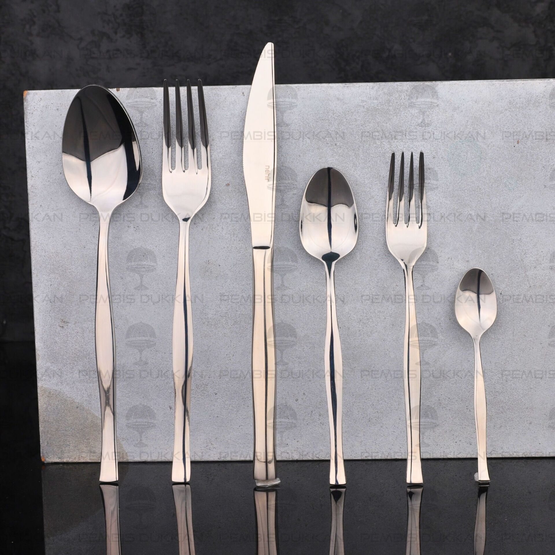 6 KİŞİLİK NEHİR ZARİF SADE 36 PARÇA PASLANMAZ ÇELİK ÇKB SET