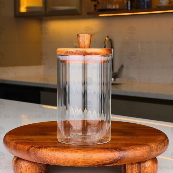 VERONA 420ML AKASYA KAPAKLI ÇİZGİLİ BAHARATLIK (BOR 0113)