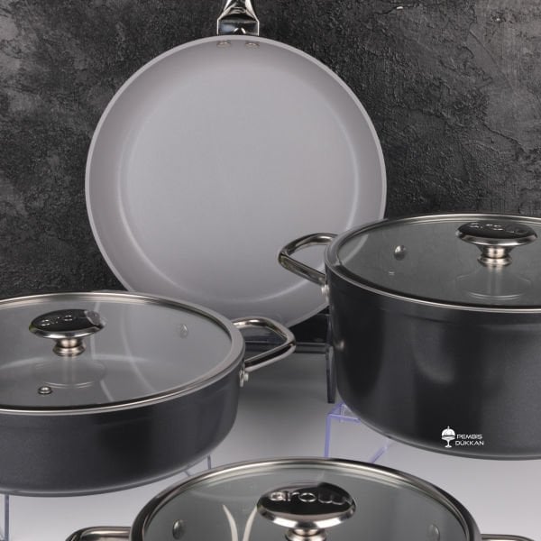 CORNHİLL 7 PARÇA TENCERE SET SİYAH