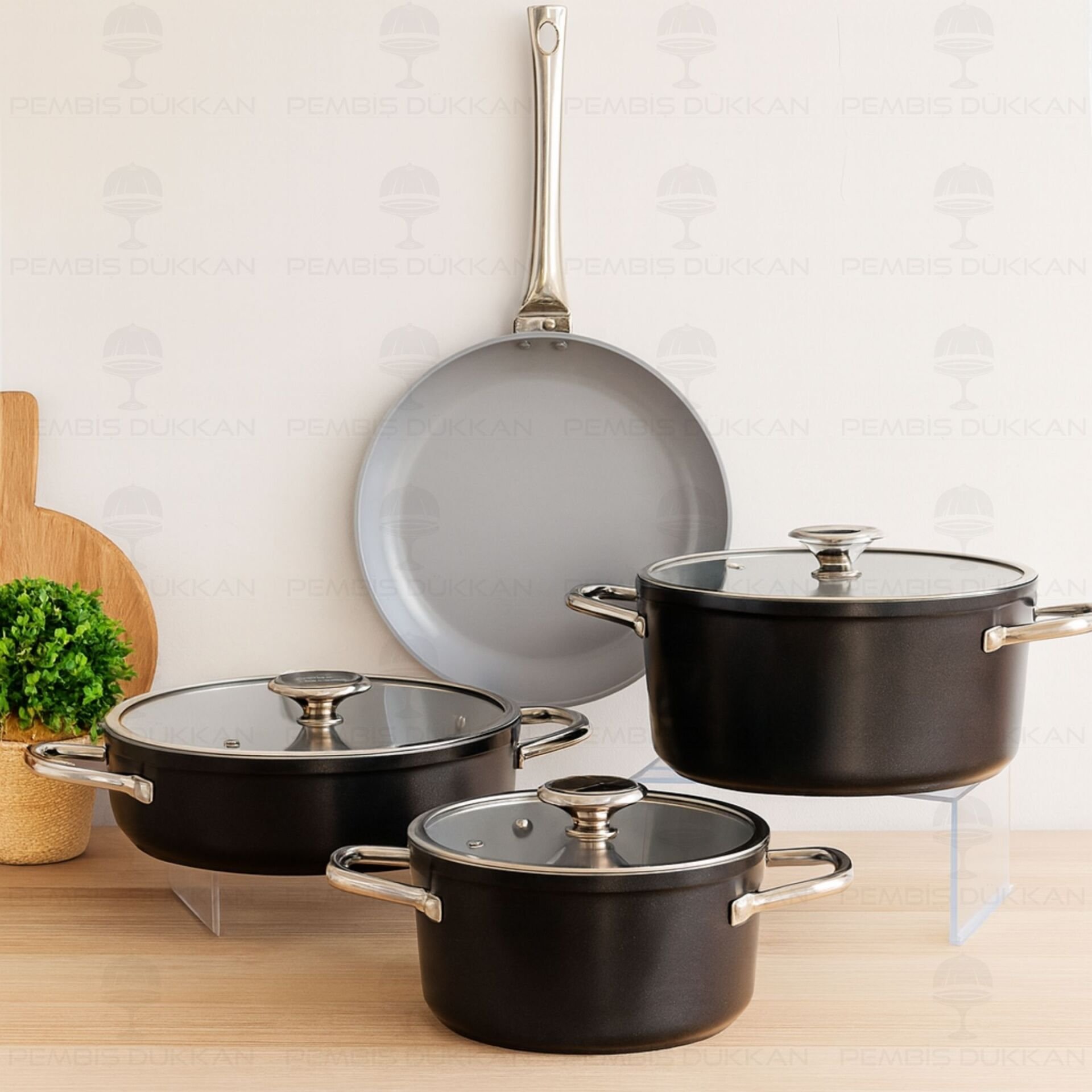 CORNHİLL 7 PARÇA TENCERE SET SİYAH