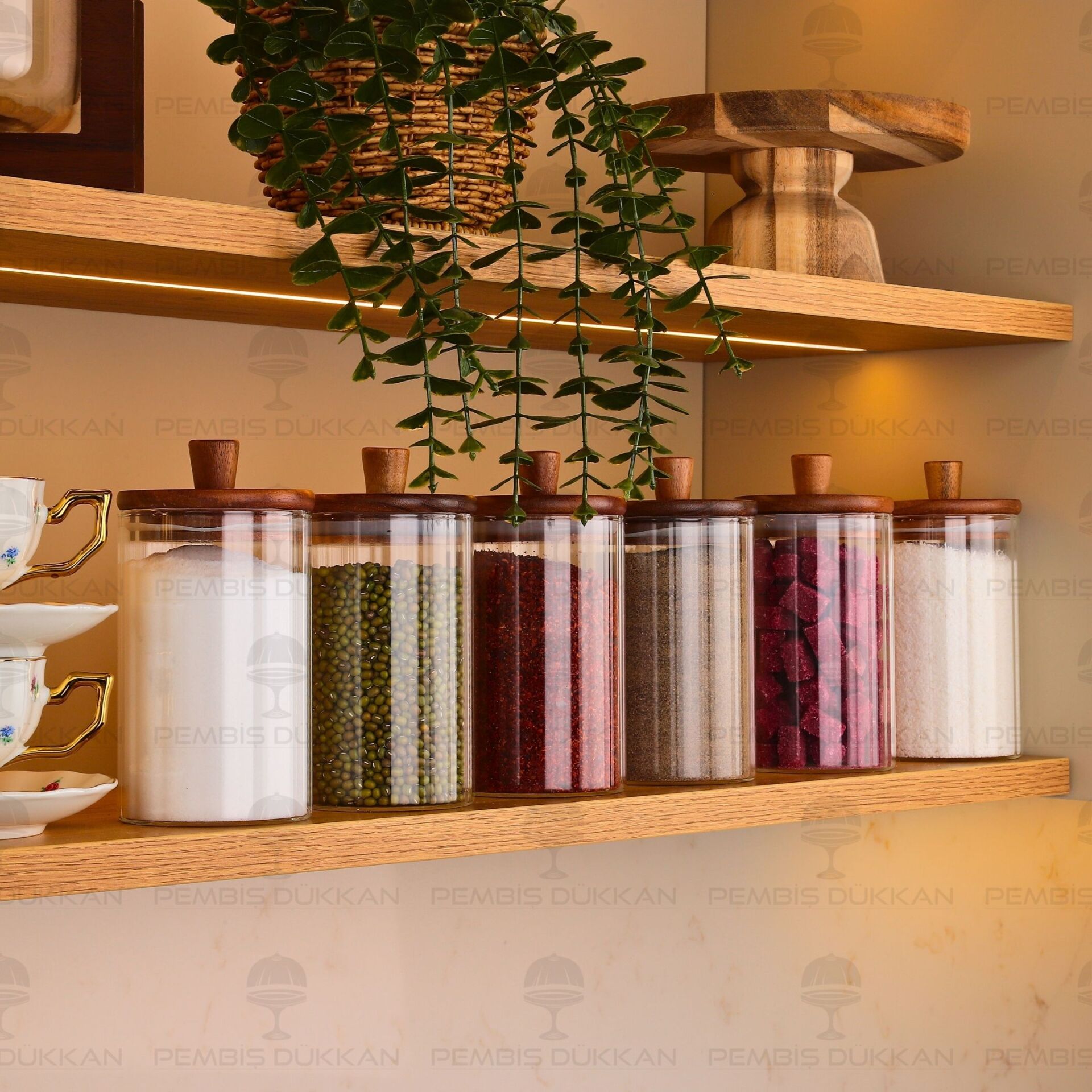 6LI VERONA 420ML AKASYA KAPAKLI BAHARATLIK KAVANOZ SET (BOR0113)