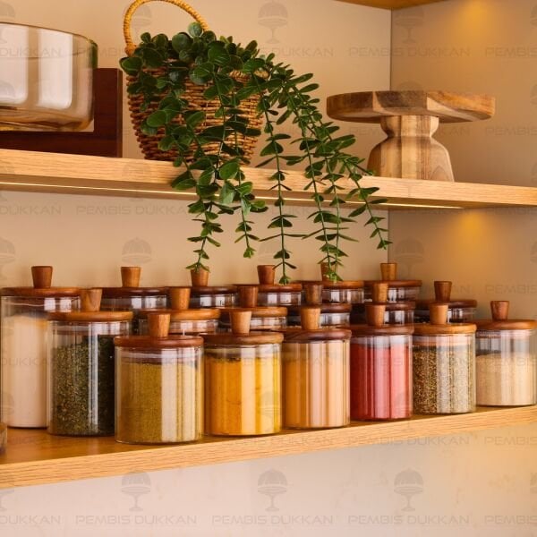 18Lİ VERONA AKASYA KAPAKLI BAHARATLIK KAVANOZ SET (BOR0111-0112-0113)