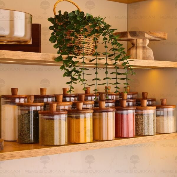 18Lİ VERONA AKASYA KAPAKLI BAHARATLIK KAVANOZ SET (BOR0111-0112-0113)