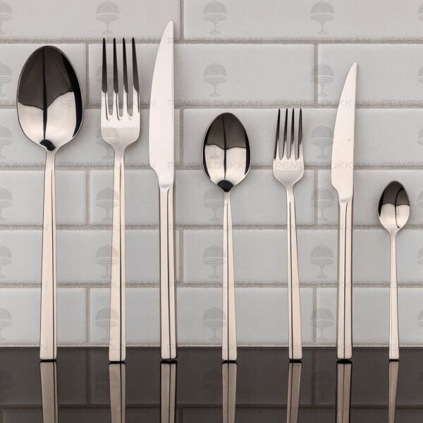 12 KİŞİLİK NEHİR DALYAN SADE 84 PARÇA PASLANMAZ ÇELİK ÇKB SET