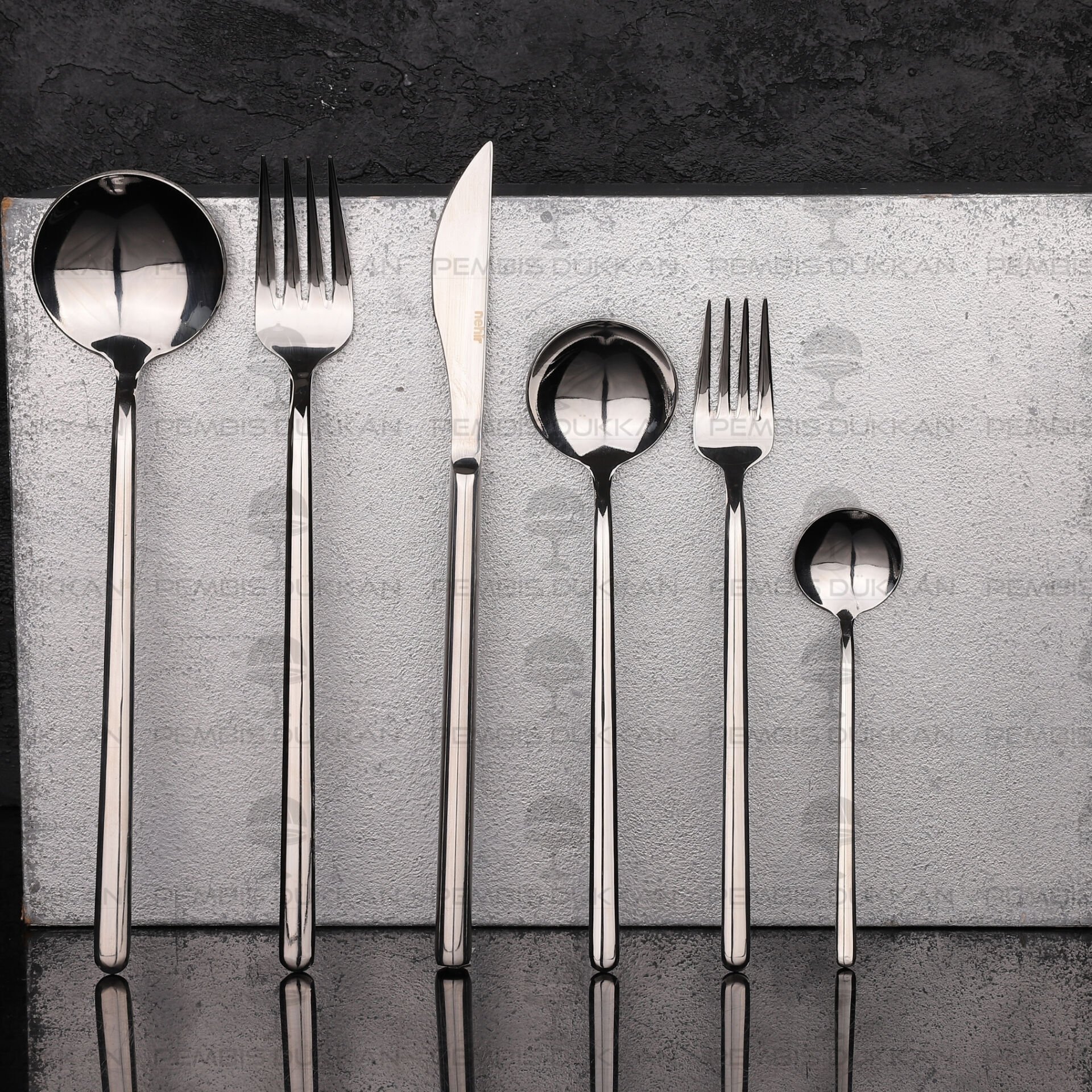 6 KİŞİLİK NEHİR SOFİA SADE 36 PARÇA PASLANMAZ ÇELİK ÇKB SET