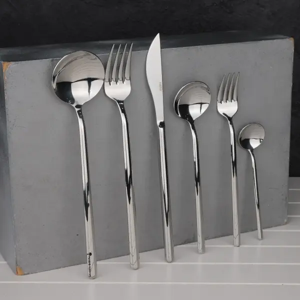 6 KİŞİLİK NEHİR SOFİA SADE 36 PARÇA PASLANMAZ ÇELİK ÇKB SET