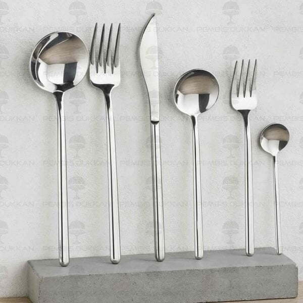 6 KİŞİLİK NEHİR SOFİA SADE 36 PARÇA PASLANMAZ ÇELİK ÇKB SET